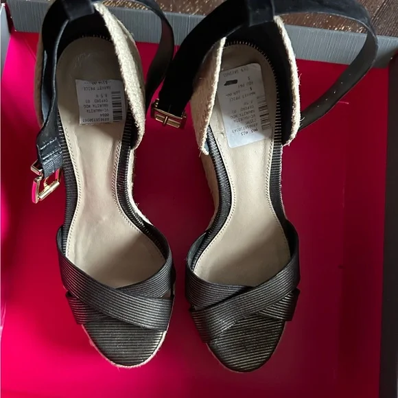 Vince Camuto Black Maurita Espadrille Wedge Platform sandals - Picture 4 of 12